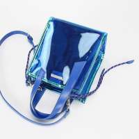 Factory wholesale waterproof transparent pvc bag custom logo printed pvc tote bag